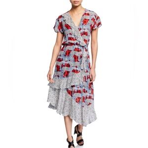 Parker S Midi Dress animalia small black red 0162 cheetah leopard print